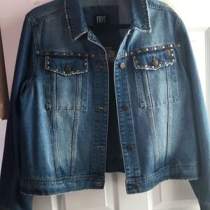 FRYE Wmns Studded Denim Jean Jacket NWT~ L